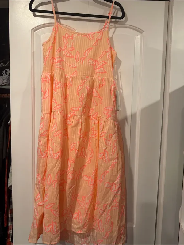 Carve Designs JACEY TEXTURED DRESS Peach Tiered Spaghetti-Strap XS NWT - Image 2