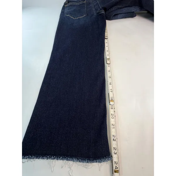 Judy Blue Wide Leg High Rise Raw Hem Dark Wash Jeans JB82517DK-CO Womens 1/25 - Image 5