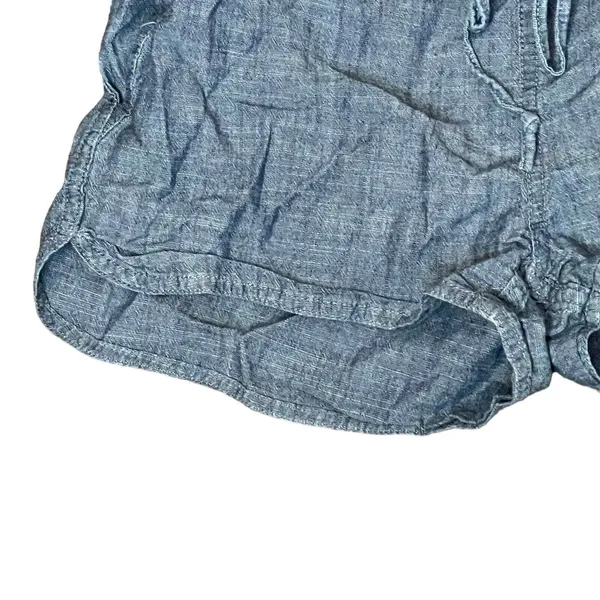 J.Crew Chambray Blue Shortie Shorts Women's XXS Drawstring Waist Split‎ Side Hem - Image 3