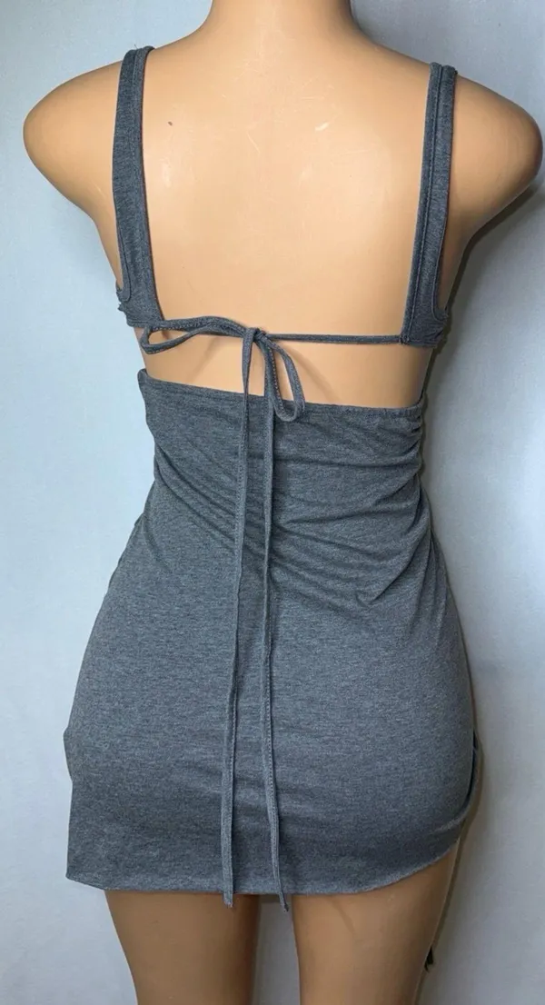 Gray ripped mini dress Size XS - Image 2