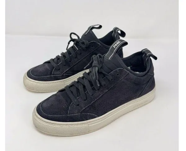 P448 Sohosocks Womens Shoes Black Suede Low Top Fashion Sneakers Italian 39 US 9 - Image 4