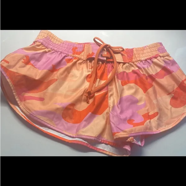 Free People FP Movement Easy Does It Printed Shorts Orange Size X-Large - Image 4