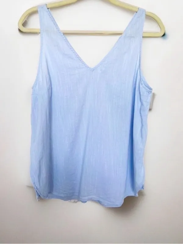 NEW Old Navy tank top blue SMALL V-neck sleeveless NEW casual career top - Image 3