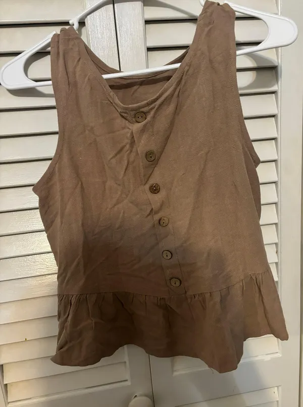 Peplum Tank Top Brown Size M - Image 2