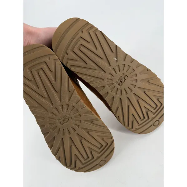UGG Tasman Slipper Women Size 8 Chestnut Suede‎ Shearling Boho Cozy Casual - Image 7