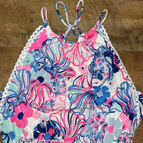 Lilly Pulitzer Gianna Make A Splash Skort Romper in Prosecco Pink - Image 14