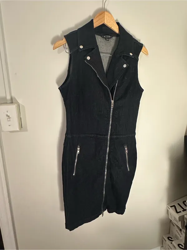 Diesel denim moto dress dark blue medium - Image 2