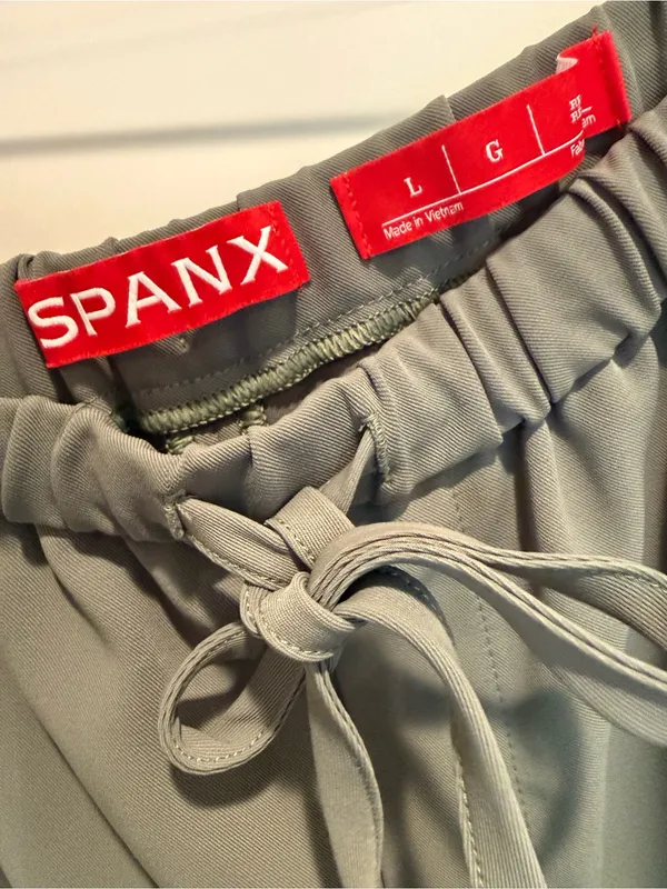 SPANX CarryOn Pant Wide Leg Drawstring Eucalyptus Green size Large - Image 4
