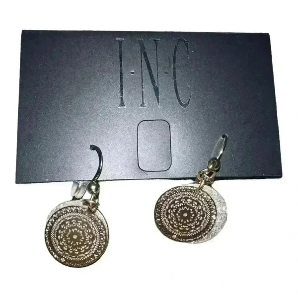 I.N.C.‎ Gold/Silver Round Drop Earrings Gold - Image 2
