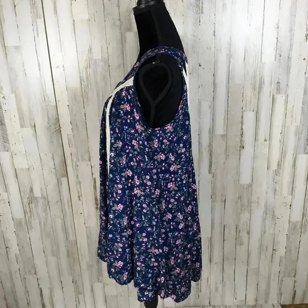 Entro Open Caged Back Floral Dress Swing Anthro v6x - Image 5