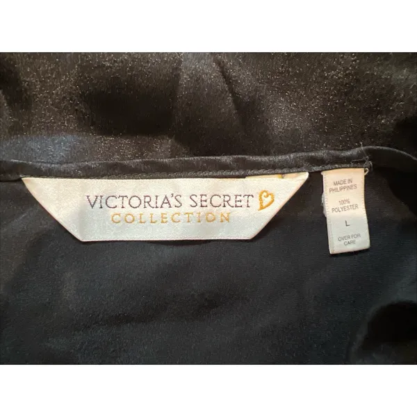 Vintage 90s Victoria's Secret Collection Black Slip Chemise Lingerie - Image 5