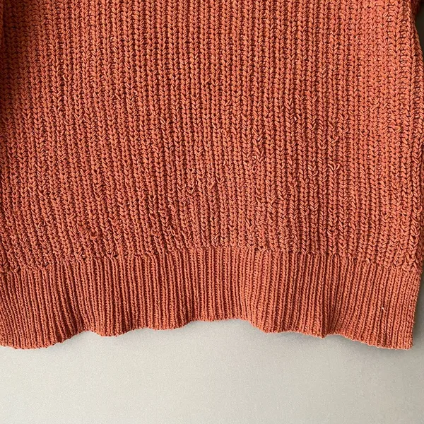 Aerie Relaxed‎ Shabby Slouchy Moody Earth Colors Chunky Knit Sweater XS Orange - Image 8