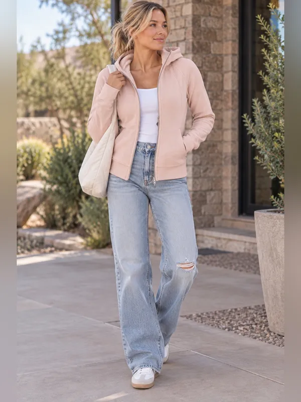 Lululemon Scuba Hoodie fleece zip up jacket feather pink 10 - Image 2