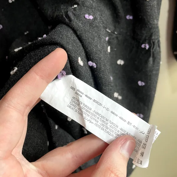 Zara black polka dotted long sleeved v-neck minidress women's size‎ medium - Image 4