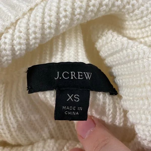 J Crew Ribbed cotton cashmere blend relaxed turtleneck sweater in ivory size XS - Image 11