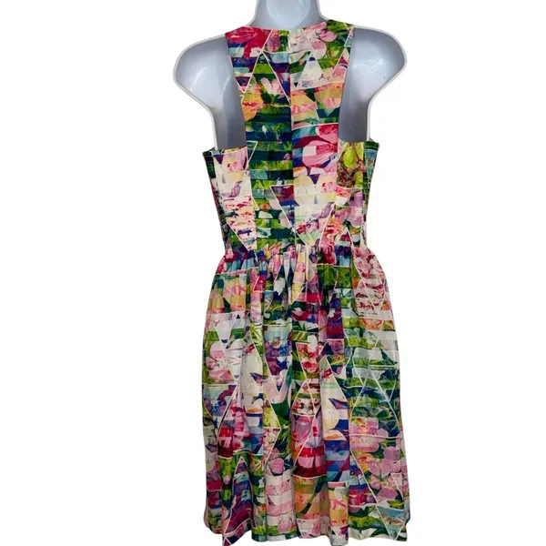 AMANDA UPRICHARD Geometric Floral Print Sleeveless A-Line Dress EUC‎ Size Small - Image 6