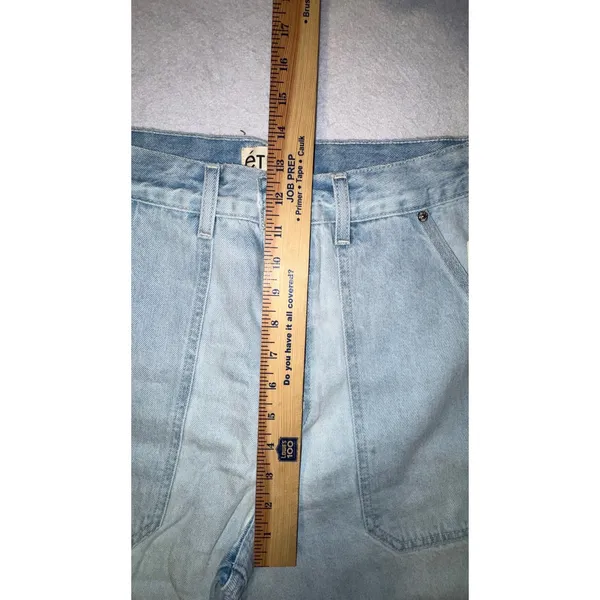 Etica Wide Leg Crop Jeans Light Wash Button Fly Carpenter Style Size 29‎ - Image 7