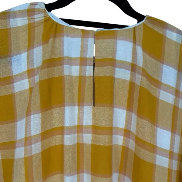 NWT Mango Checked 3/4 Sleeve Cotton‎ Mini Dress Size 6 Feminine Academia Preppy - Image 8