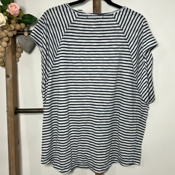 We the Free Oversized Blue White Striped Shirt Size Medium‎ - Image 5