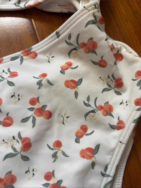 Abercrombie & Fitch Cherry Fruit One Piece Cutout One Shoulder Swim Suit - Image 3