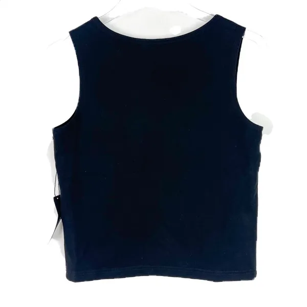 NWT Jones & Co New York Sleeveless Faux Crossover Hem Top Black Size Small S NEW - Image 8