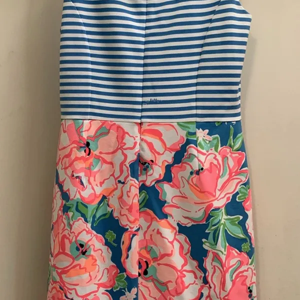 Lilly Pulitzer Lucky Charm Combo Blue Stripe Julianna Dress Medium TINY SPOT - Image 10