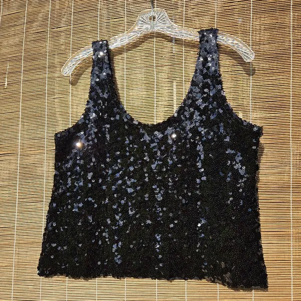 Zara NWT black Sequined Top S - Image 8