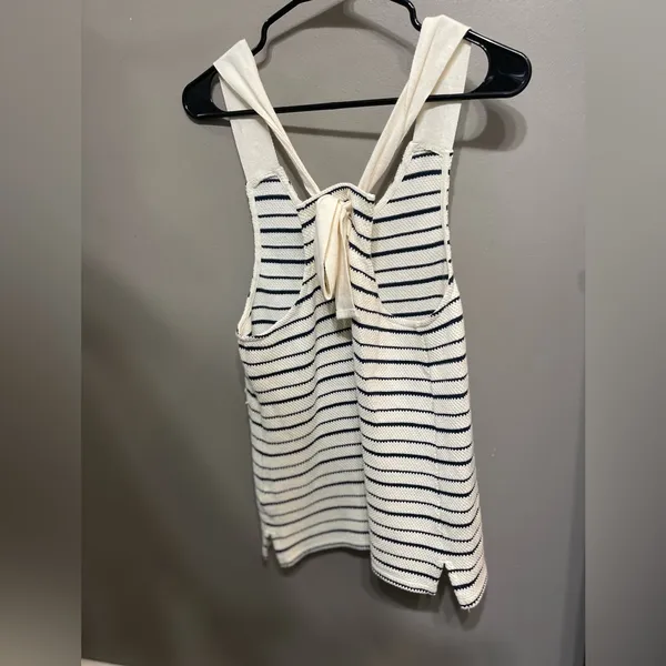 Madewell Texture‎ & Thread Striped Bow-Back Tank Top. Size Small - Image 6