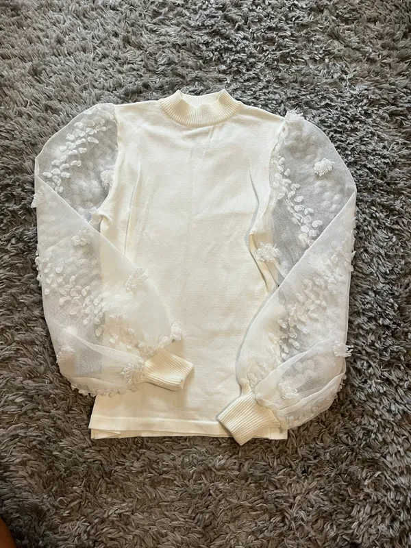 Flying Tomato White Puff Sleeve Blouse - Image 3