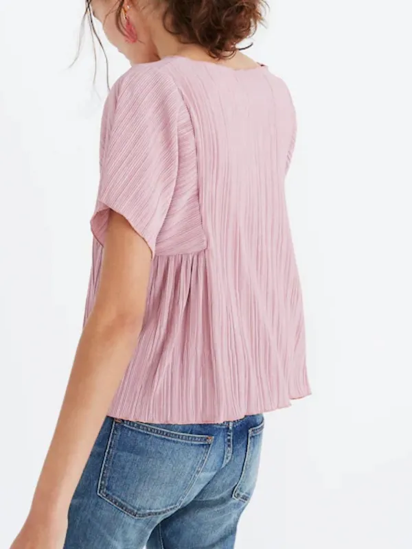MADEWELL Texture & Thred Micropleat Top in Vintage Mauve - Image 2