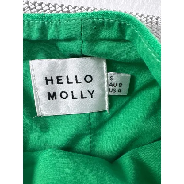 Hello‎ Molly Yummy Love Green One Shoulder Wrap Mini Dress Knot Detail Sz S US 4 - Image 5