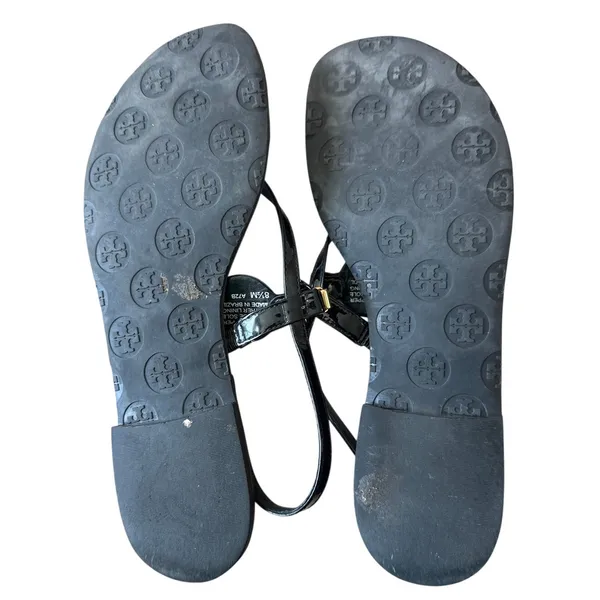 Tory Burch Ali Black Logo‎ Sandals 8.5 - Image 7