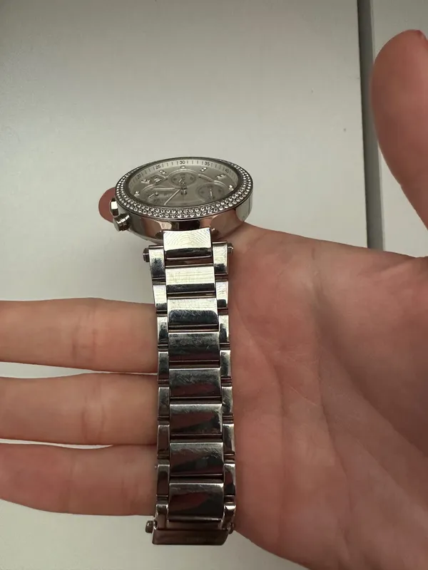 Michael Kors Silver Crystal Chronograph Watch - Image 3
