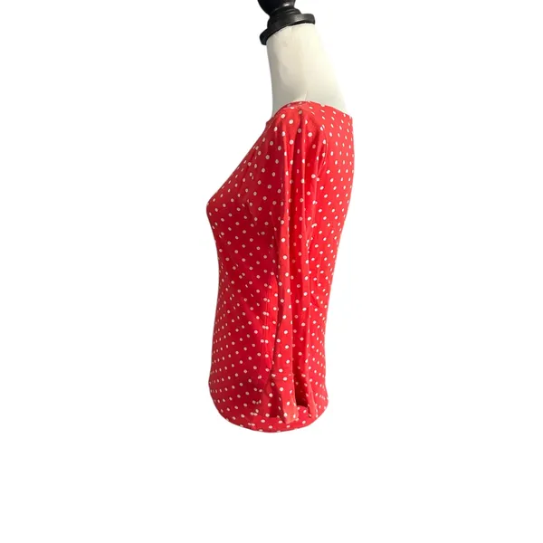 Lauren Ralph Lauren Red and White Medium Top - Image 3