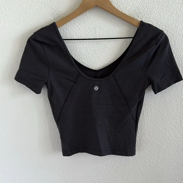 Lululemon Align T-Shirt Polka Squat Emboss Black 4 - Image 4
