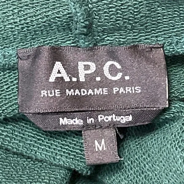 A.P.C Womens Green Long Sleeve Hoodie Hooded Pullover Sweater Sweatshirt Top M - Image 4