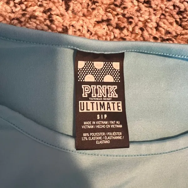 PINK Victoria's Secret Two-Tone Athletic Long Sleeve Top‎ Thumb Holes Mint Black - Image 4