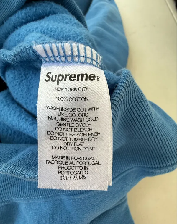 Supreme Blue Crewneck with Neon Yellow Logo - Image 3