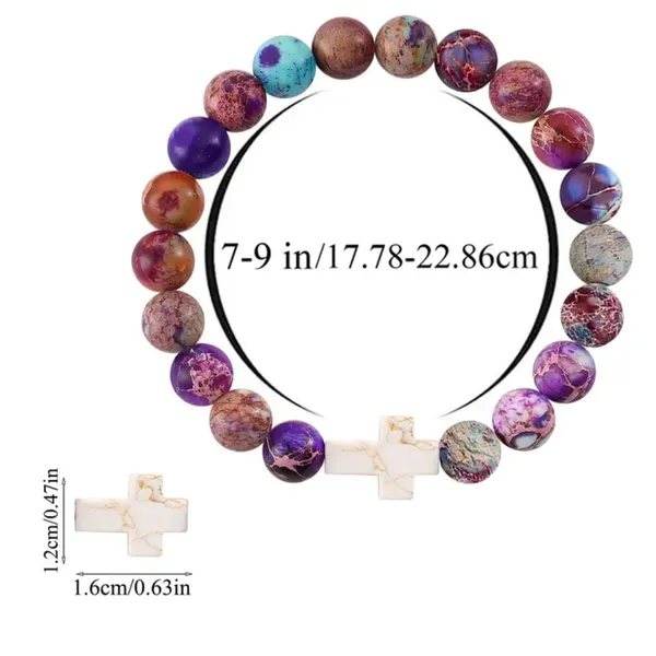 Faith-Inspired Beads Stone Style Frienship Bracelet Perfect Religious‎ Gift - Image 4
