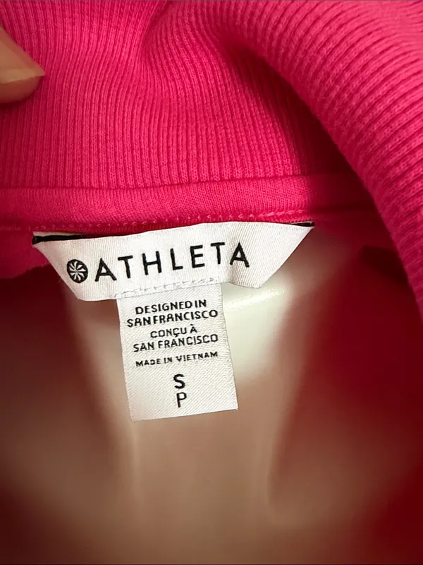 Athleta Women’s Hot Pink Half-Zip Pullover Sweater - Image 2
