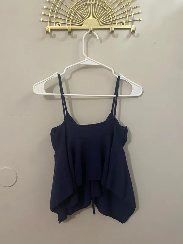 gaze Navy Tie-Front Spaghetti Strap Camisole - Image 2