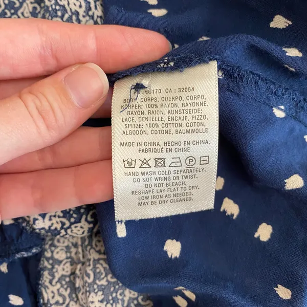 Anthropologie Maeve Hiver Blue 3/4 Sleeve‎ Size 6 Boho Peasant Blouse - Image 6