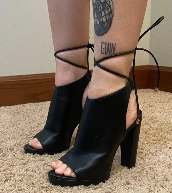 ALDO Open Toe Tie Up Heels - Image 3