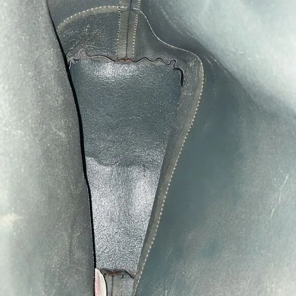 Lucky Brand Pebbled Leather‎ Tote Shoulder Bag Gray Unlined 14x12x6" - Image 8