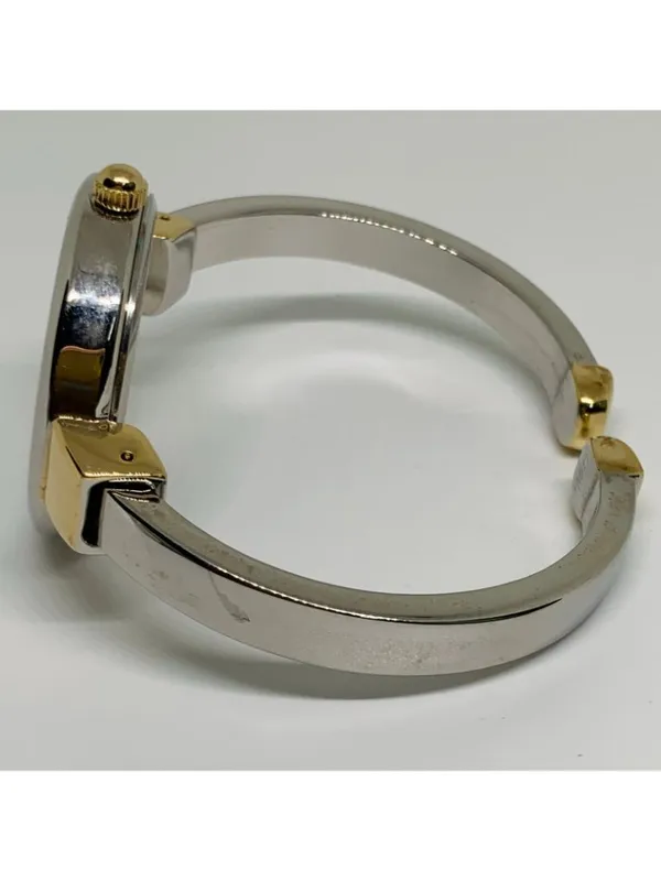 Anne Klein women’s two tone cuff bracelet watch 33mm round quartz 7” running - Image 3