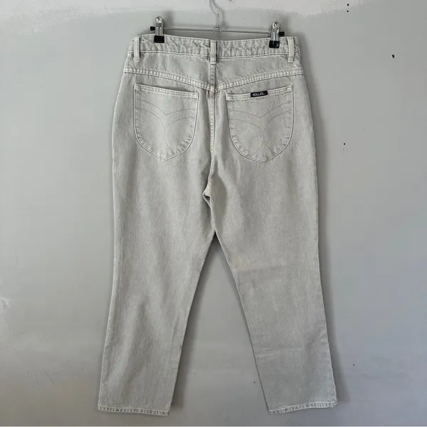 ROLLA'S Original High Rise Straight Jeans Stone Wash Grey 30 - Image 4