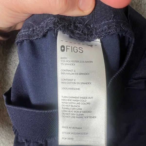 FIGS Woman Size‎ XXS Navy Blue Medical Pregnancy Srub Pants P0 3699 - Image 3