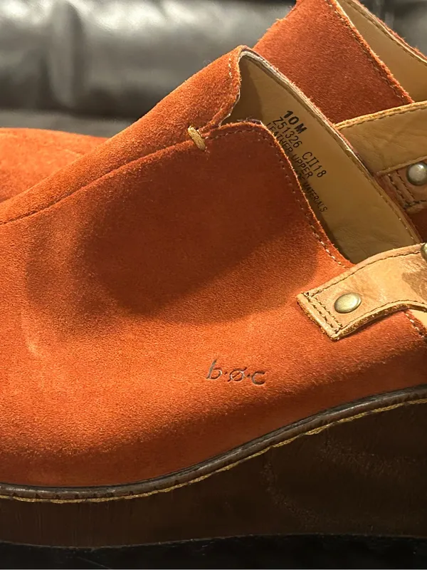 b.o.c. Suede Slingback Clog in Rust Orange Size 10 - Image 4