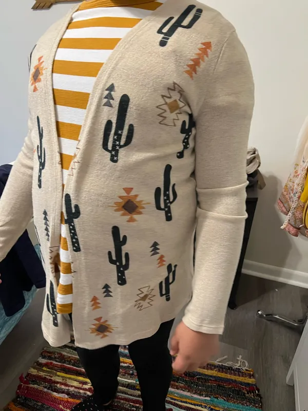 Cactus cardigan Tan Size M - Image 3