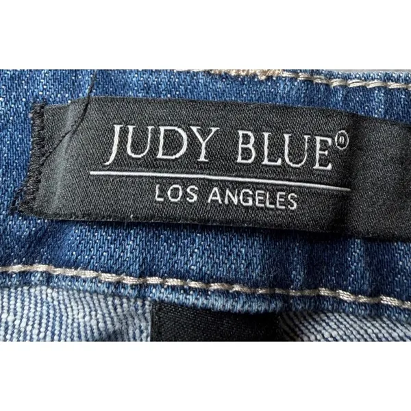 Judy Blue Womens Size 7/28 Skinny Distressed Jeans Bleach Splatter Ripped Denim - Image 4